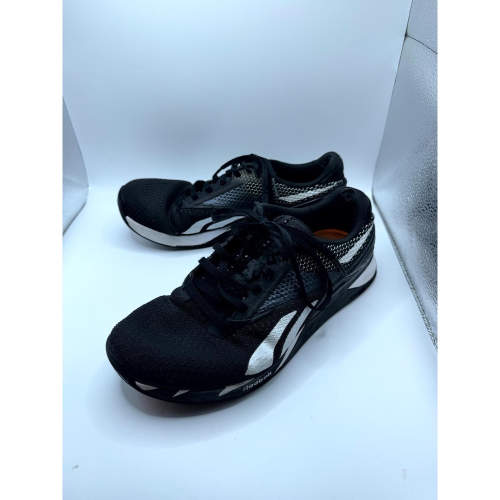 Reebok Nano X3 Mens 8 Sneakers Black White Flexweave Lace Up Training Shoes